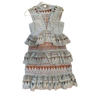l'atiste by amy dress Seafoam Lace Mini Tiered Size Small